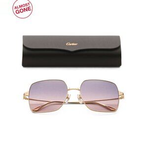 CARTIER Gold/Purple 57mm Sunglasses